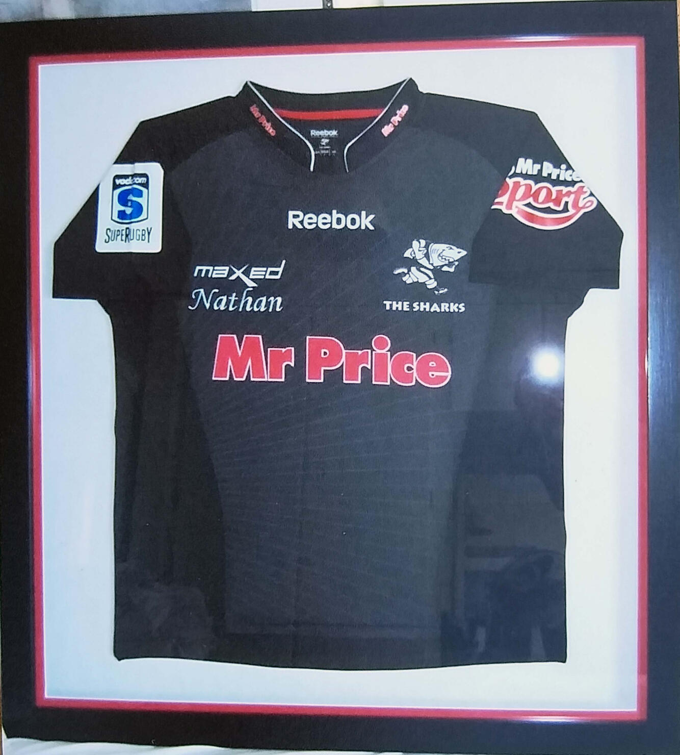 Framed Sharks rugby jersey